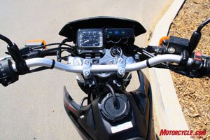 2009 honda crf230m review motorcycle com, What you can t see in this photo is the name Renthal on the handlebar An honest to goodness quality piece of equipment that highlights Honda s commitment to the details