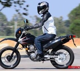 2009 honda crf230m review motorcycle com, You ll be hard pressed to find an ergo package more welcoming of inseam challenged folks However the rider triangle might be a little on the tight side for many riders At 5 foot 8 inches even Pete looks big