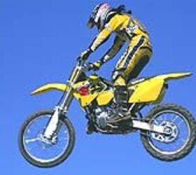 2001 suzuki rm250 motorcycle com, Even Mark Kato Kariya felt comfortable in the air aboard Suzuki s new RM