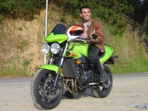 a year with the triumph speed 4, Here s Gabe imagining how happy he ll be after 54 more payments