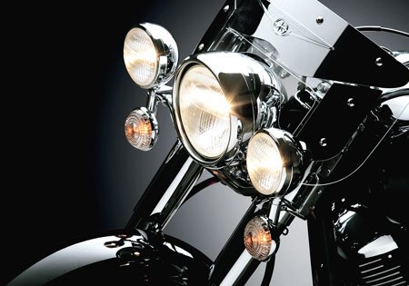 night riding, Different motorcycles feature a variety of lighting options