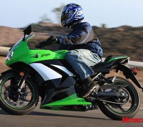 2009 250cc streetbike shootout motorcycle com, A great color scheme and big boy styling make the littlest Ninja look like a supersport level sportbike Note the color matched trim on the wheels of our Special Edition version