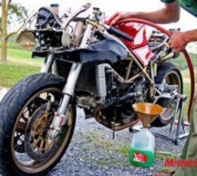 motorcycle com, Once you ve drained all the anti freeze from your bike flush the system with fresh water until you stop seeing green