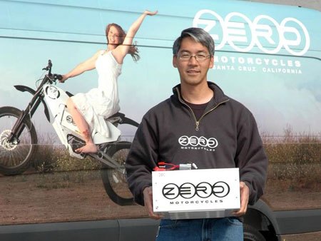 neal saiki leaves zero motorcycles, Neal Saiki pictured here holding the Zero X s power pack is out at Zero Motorcycles after founding the company in 2006