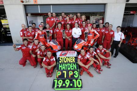 motogp 2010 aragon results, Casey Stoner and Nicky Hayden delivered Ducati its best results all season Ducati then began praying for construction on Hungary s circuit to be continue facing delays so Aragon will return to the calendar next season
