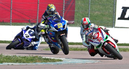 ama superbike 2009 heartland park results, Larry Pegram leads Tommy Hayden and Josh Hayes at Heartland Park Topeka