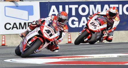 wsbk 2009 imola results, Noriyuki Haga and Michel Fabrizio split a pair of victories for Ducati Xerox at Imola