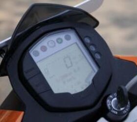 2012 ktm 200 duke review motorcycle com, We found the digital instrument cluster difficult to read