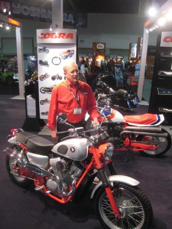 2011 indy dealer expo report, Cobra s Denny Berg showed off his scrambler and flat tracker creations built from Honda cruisers