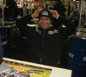 2011 indy dealer expo report, Supercross star Chad Reed smiles for the camera a day before winning his first race of 2011 in San Diego