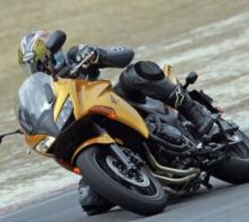 2010 honda cbf1000 review motorcycle com, Bridgestone BT57s limit high speed cornering traction which is a good thing all you ll be grinding is the footpeg feelers