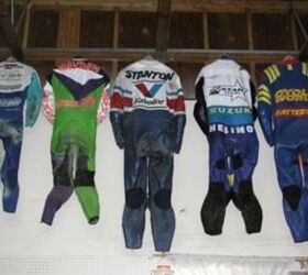 helimot one piece j 92 custom racing suit, The Helimot showroom is a museum of celebrity racing leather