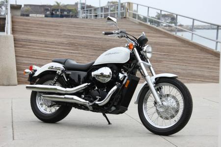 2010 honda shadow rs review motorcycle com, Honda s new fuel injected Shadow RS Available now at dealers in your choice of this Pearl White or the Metallic Gray seen in the action photos