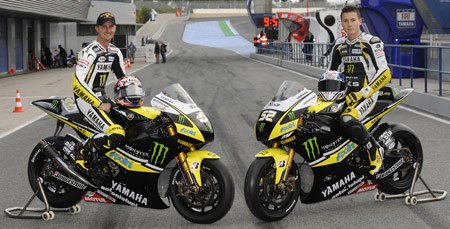tech 3 yamaha unleashes the monster, Colin Edwards left finished 7th in the 2008 MotoGP standings James Toseland right finished 11th