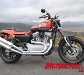 2009 harley davidson sportster xr1200 review motorcycle com, Harley capitalizes on its legendary flat track heritage by releasing a street oriented replica of the iconic XR750 racebike
