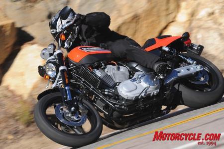 2009 harley davidson sportster xr1200 review motorcycle com, The dirt track inspired XR1200 acquits itself well in the corners