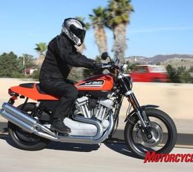 2009 harley davidson sportster xr1200 review motorcycle com, The XR1200 takes the naked sportbike in a distinctly Harley direction