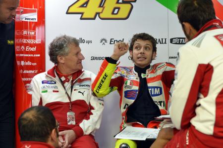 motogp 2012 aragon results, Valentino Rossi tries to explain to his crew what the big deal is with that Gangnam Style song