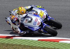 motogp 2009 catalunya test results, Jorge Lorenzo 99 and Valentino Rossi had a close race on Sunday and were close again in Monday s test