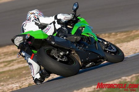manufacturer 2009 supersport racetrack shootout 88055, This is primarily the view the competition had of the all new Ninja during both the street and track portions of our four way comparison We