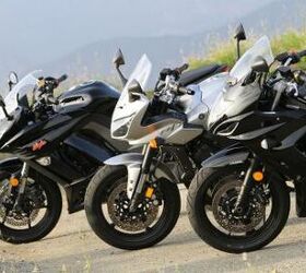 2011 gentlemen sportbike shootout motorcycle com, Liter sized sportbikes without torture rack ergos can ably shift from commuter to sport tourer to canyon carver