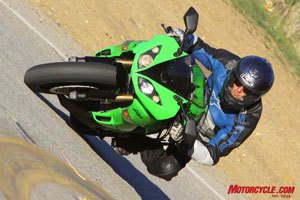 2009 kawasaki zx 6r review street test motorcycle com, The ZX 6R is at home on a twisty mountain road