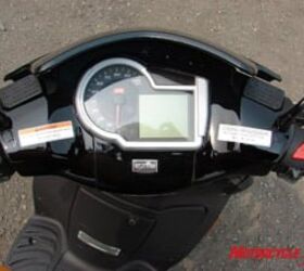 2008 aprilia sportcity 250 review motorcycle com, Clean and easy to read I loved the gauges