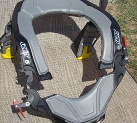 21st century technology, The Leatt STX Road neck brace uses gently sloping curves so head movement is not restricted