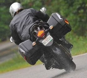 2009 triumph sprint st review motorcycle com, Rain rain go away I ve got my Triumph H2Protec Jacket on today