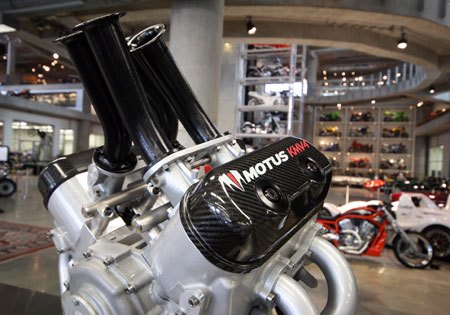 motus builds direct injection v4 engine, The Motus KMV4 engine was shown at the Barber Motorsports Museum in Alabama
