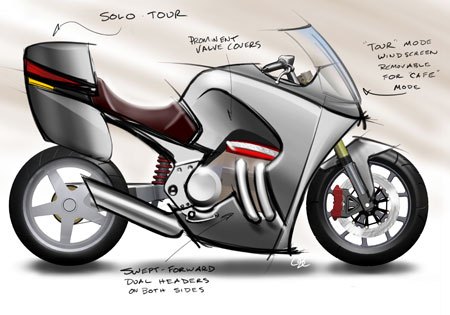 motus builds direct injection v4 engine, A conceptual sketch of the Motus MST 01
