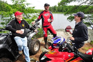 touring ontario muskoka and rainbow country, A quick break for a hot beverage at a scenic spot during our ATV ride with Bear Claw ATV Tours