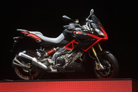 intermot 2012 cologne motorcycle show, The Aprilia Caponord 1200 was presented at a Piaggio dealer meeting in Florida earlier this year
