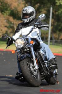 2010 kawasaki vulcan 1700 classic vs 2010 triumph thunderbird motorcycle com, The Vulcan is an able handler but its plump 16 inch front tire contributes to sometimes ponderous steering response at low speeds