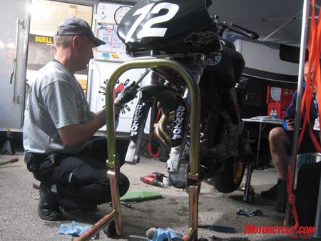 mo goes ama roadracing part 1, My shifting gaff forced ace wrench Mike Kirkpatrick to log many hours of overtime