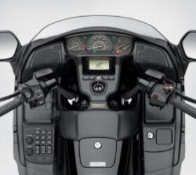 2013 honda gold wing f6b review motorcycle com, From the saddle the F6B features most of the same appointments as the standard Wing Only the GPS along with the trunk and its passenger couch are missing