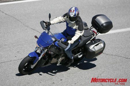 2008 buell ulysses xb12xt review motorcycle com, Despite a little less than an inch decrease in ground clearance scraping hard parts wasn t an issue on the XB12XT We weren t dragging knees during the ride but could reasonably assume that it would take some aggressive riding to touch a peg
