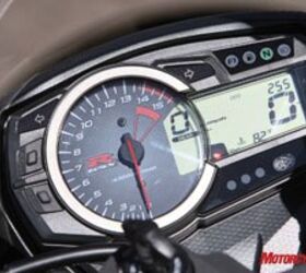2009 suzuki gsx r1000 review motorcycle com, New instrument panel provides lots of usable features including an all new programmable 4 bulb shift light system
