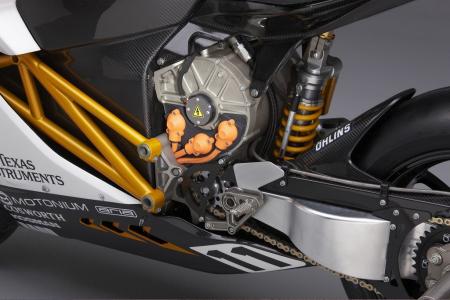 2011 mission r race bike revealed, The motor is a stressed member of the chassis Notice the unconventional angle of the rear shock