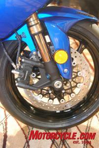 2009 suzuki dealer show report motorcycle com, New aluminum monoblock radial mount Tokicos
