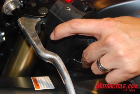 2009 suzuki dealer show report motorcycle com, Here s the new location of the dual S DMS toggles