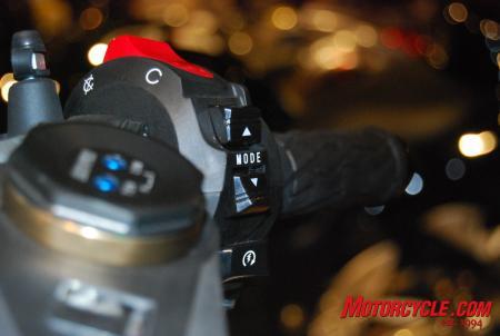 2009 suzuki dealer show report motorcycle com, And the familiar looking Mode toggle that formally controlled S DSMS selection is now a toggle used to operate various functions on the instrument panel