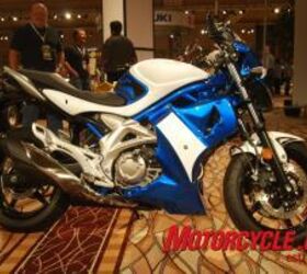 2009 suzuki dealer show report motorcycle com, Here s a Gladius as seen with optional fairing lowers