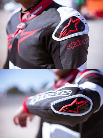 alpinestars atem leathers review, The Atem suffers no shortage of armor like these seen at the shoulder and elbow Both shoulder and knee areas benefit from Alpinestars exclusive Dynamic Friction Shield DFS Proven in MotoGP and World Superbike these help the rider slide during a fall whereas leather is more prone to catch on the pavement and cause the rider to tumble