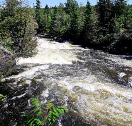 ottawa valley motorcycle adventure video, Rapids at Bonnechere Caves