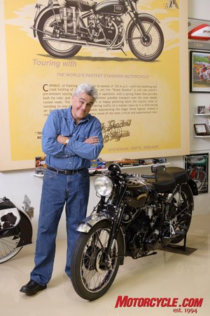 jay leno s garage, A true motorcycle enthusiast Jay Leno has done the motorcycling community a huge favor by raising the profile of biking to new heights with his celebrity We owe ya one Jay