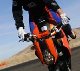 2007 ktm street bike intro motorcycle com, This is what a professional rider on a closed circuit really looks like KTM stunt rider Oliver Ronzheimer shows off