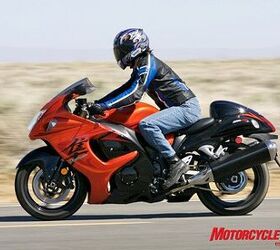 manufacturer 2008 hyperbike shootout hayabusa vs zx14 78157, Clip ons mounted below the triple clamp and a slightly farther reach may equate to a more efficient aero tuck but also means a more uncomfortable ride as compared to the Ninja during freeway stints