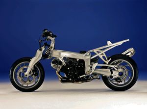2005 bmw k 1200 s motorcycle com, The unique geometry of the Duolever front suspension allows the frame spars to be much lower