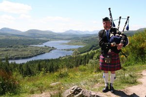 scotland on a triumph sprint st, Doesn t play the bag pipe while riding Hopefully that s true of the kilt as well